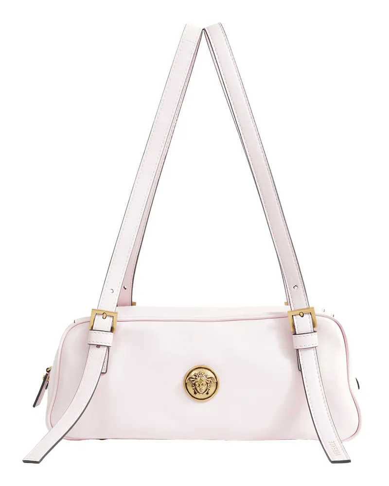 Versace Emblème Nappa Bowling Bag Pink