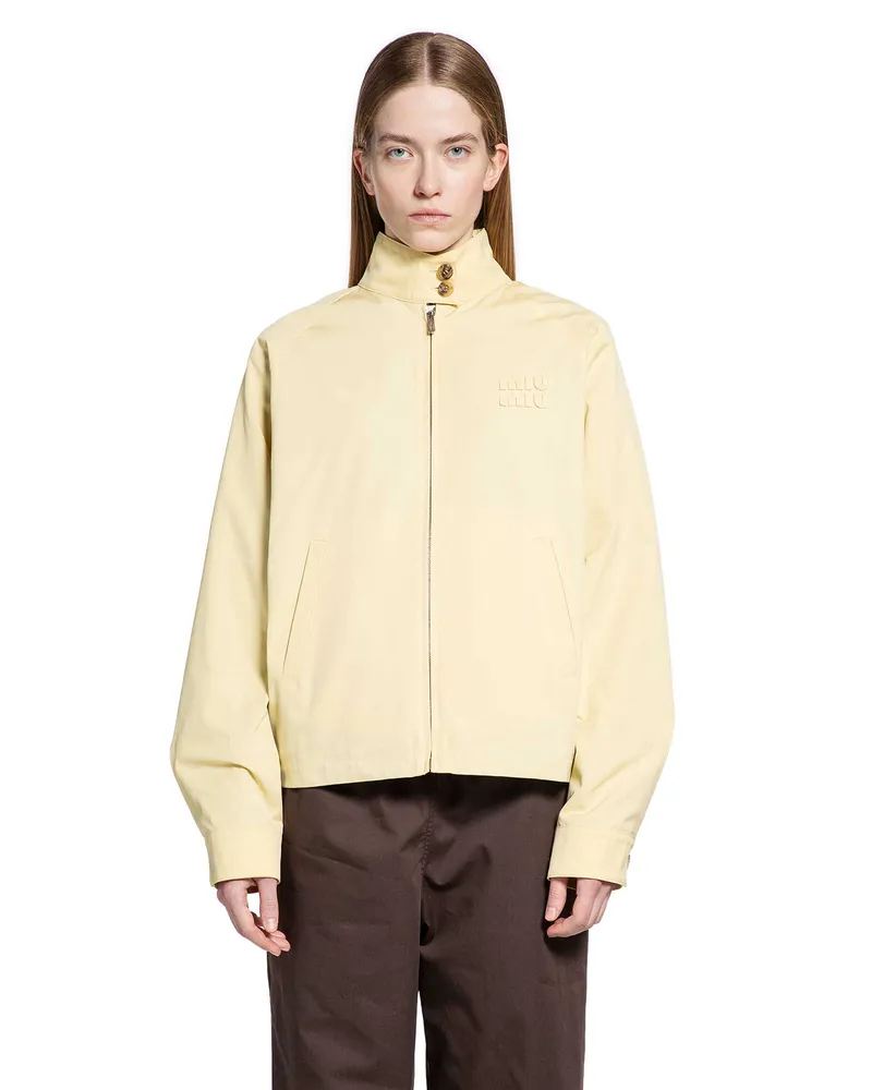 Miu Miu Zip-Up Jacket Yellow