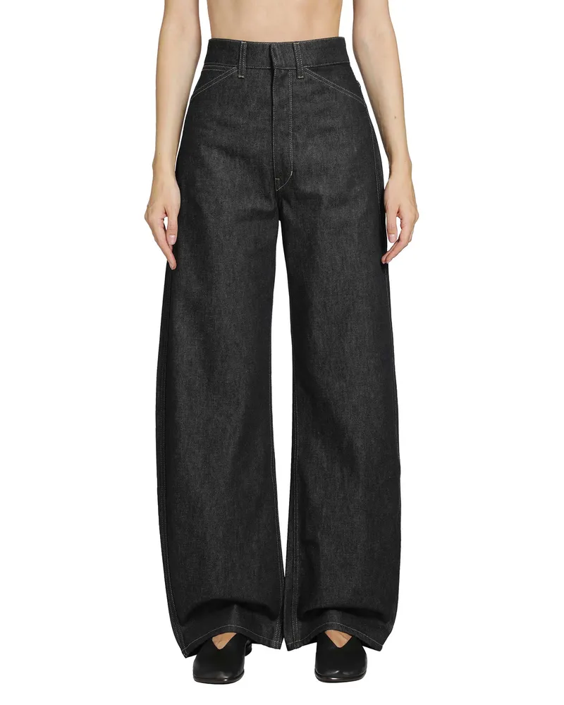 Christophe Lemaire Denim High waisted Curved Pants Blue