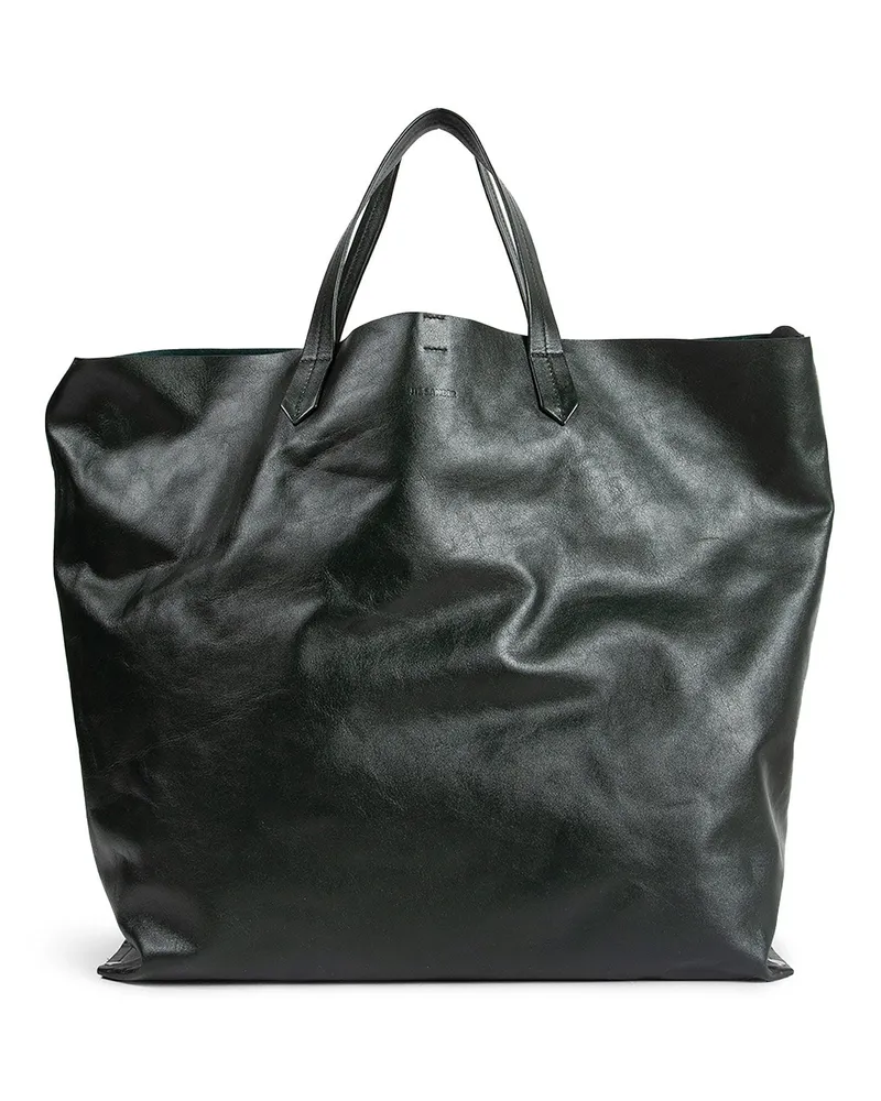 Jil Sander Tape Leather Tote Bag Green
