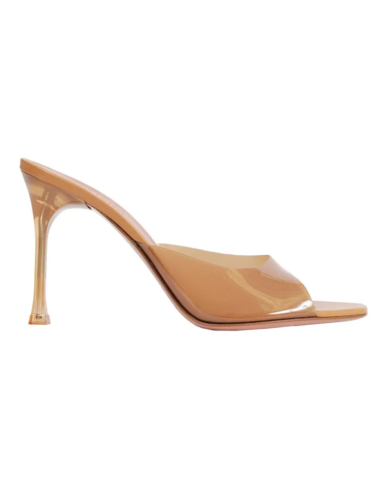 Amina Muaddi Alexa Glass Slipper 95 Beige