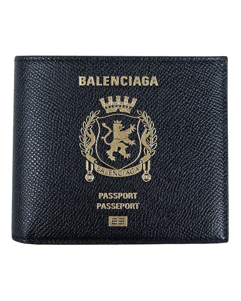 Balenciaga Passport Square Folded Wallet Black