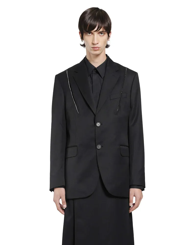 Simone Rocha Structured Slash Blazer with Daisy Black