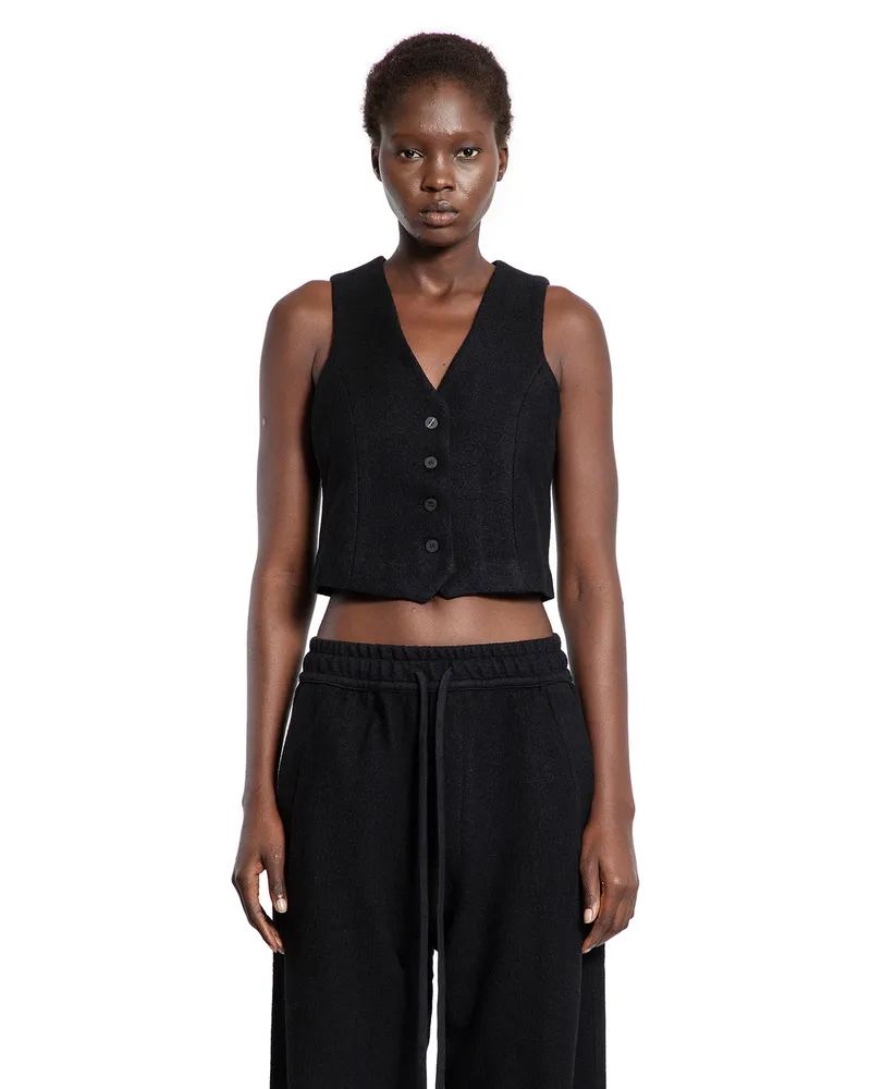 THOM KROM Gilet di lana W J 212 Black