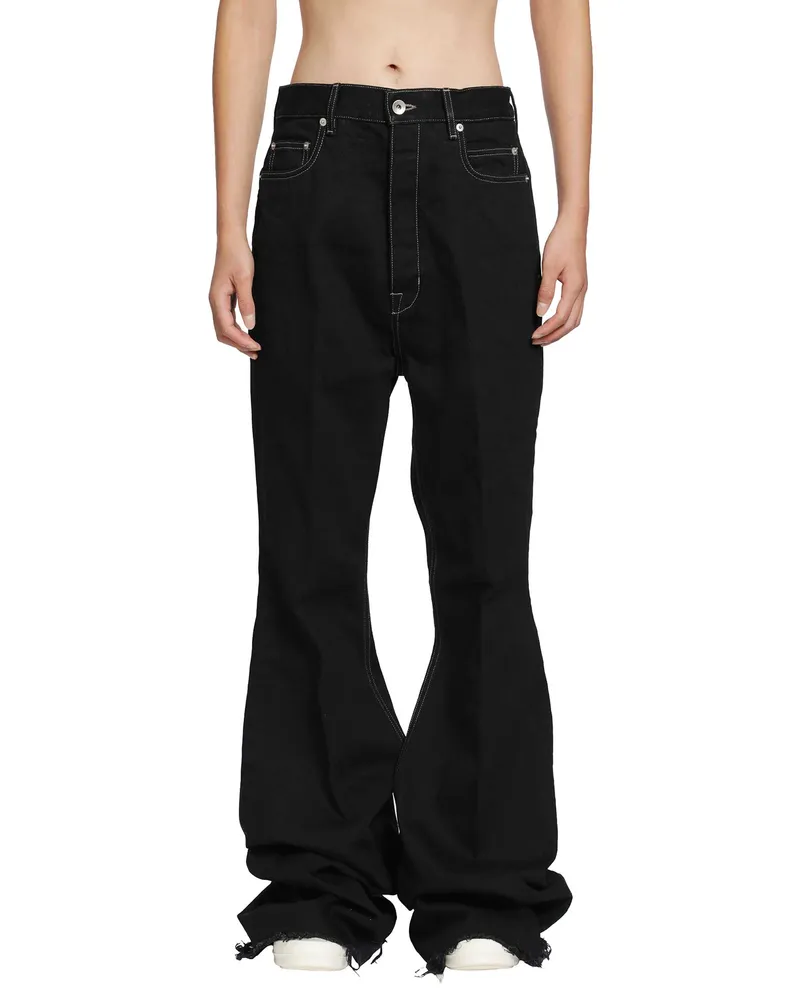 Rick Owens Tower Bolan Bootcut in 16oz Denim Black