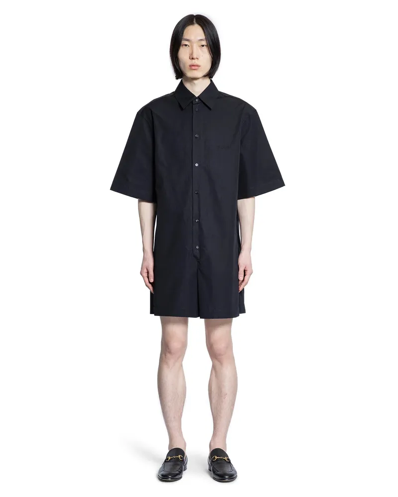 Gucci Cotton Poplin Shirt Jumpsuit Black