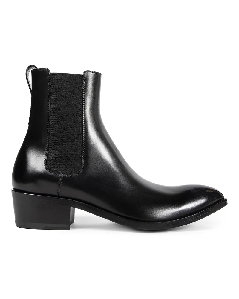 Tom Ford Chelsea Boots in Burnished Leather Black