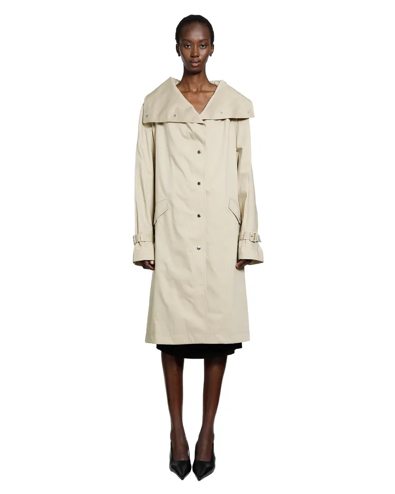 Totême Oversized Cotton Trench Coat Beige