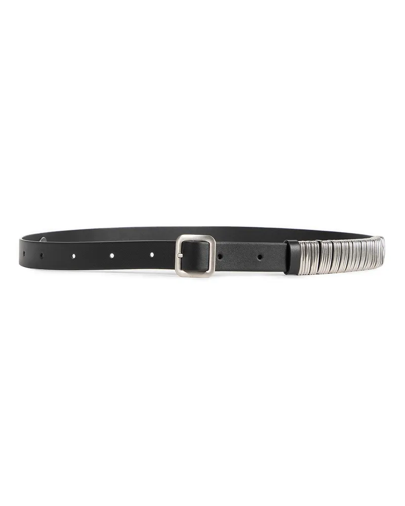 Jil Sander Soft Calf Leather Belt with Loops Black