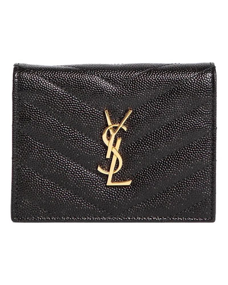 Saint Laurent Cassandre matelassé flap card case Black