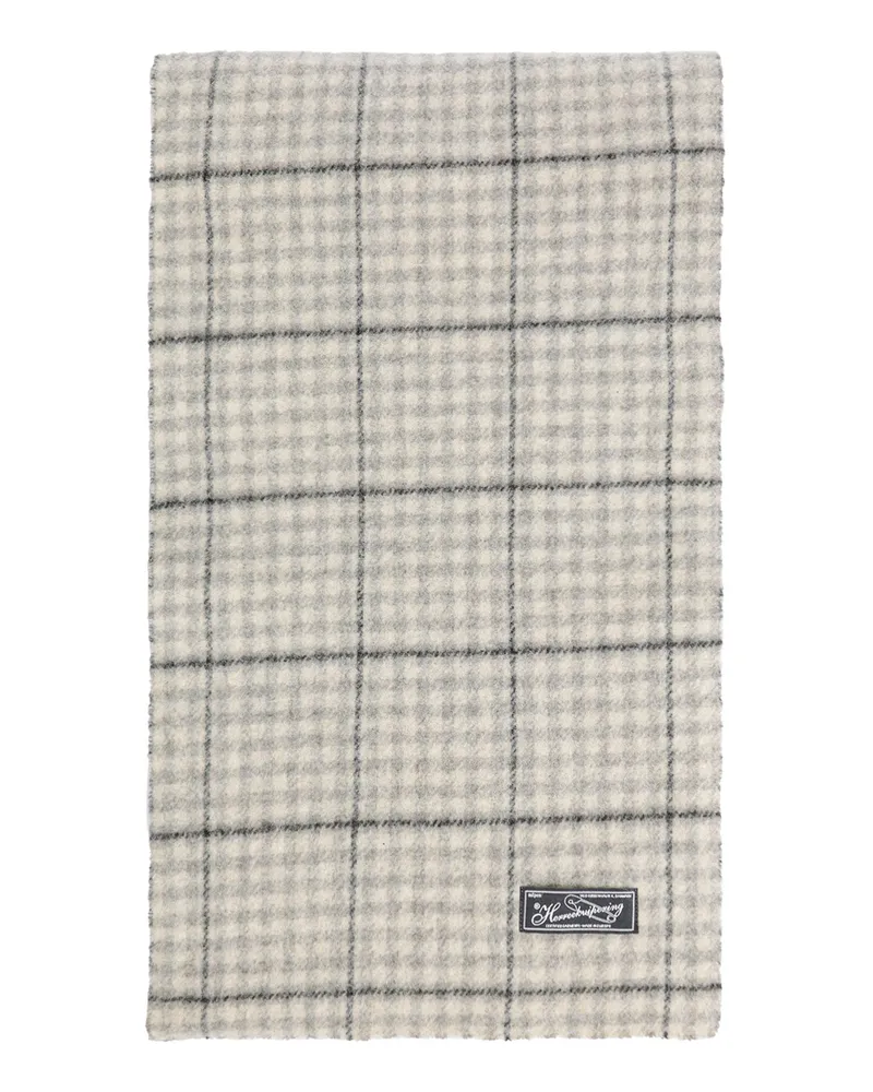 Mfpen Grey Check Facade Scarf Grey