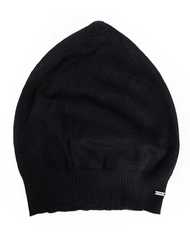 Saint Laurent Ribbed Cashmere Beanie Black
