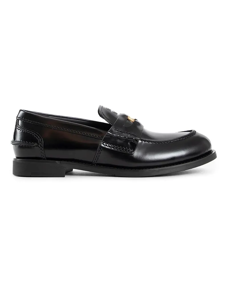 Miu Miu Brushed leather penny loafers Black