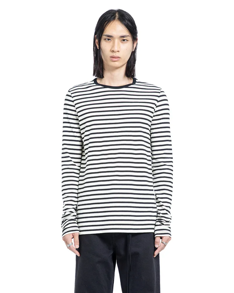 Ann Demeulemeester Greg Striped Long-Sleeve T-Shirt Black