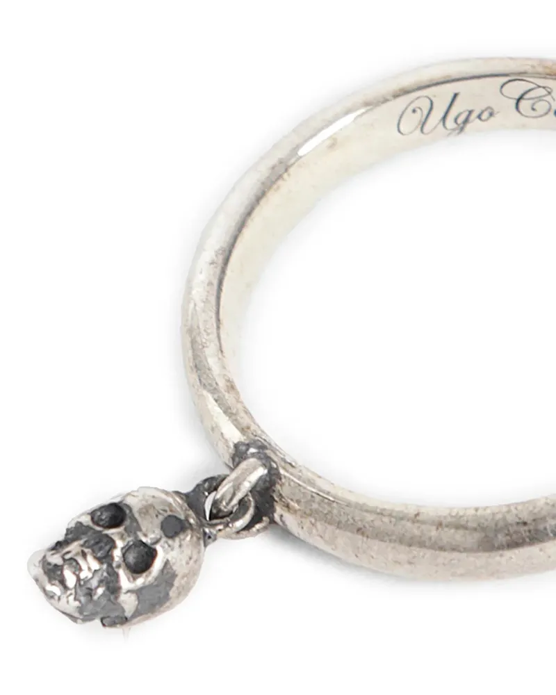 Ugo Cacciatori hanging Skull Ring Silver