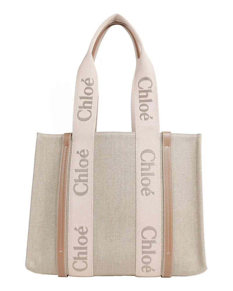 Chloé Woody Tote Bag Beige