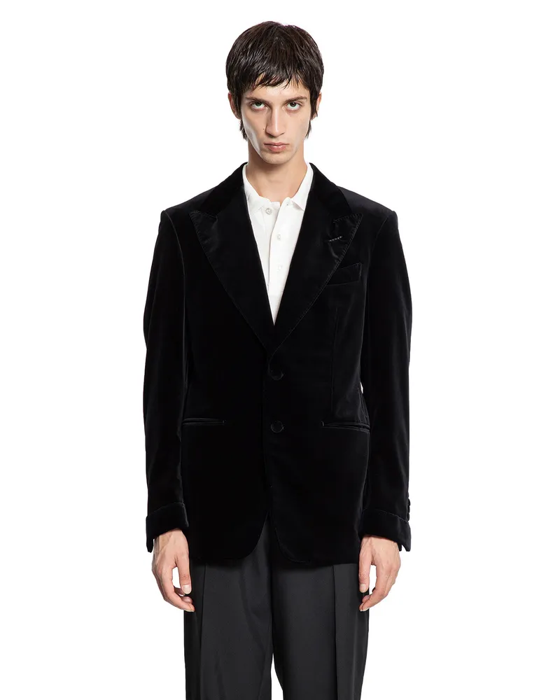 Tom Ford Compact Light Velvet Blazer Black