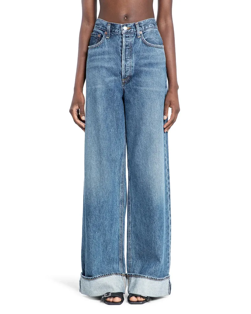 AGOLDE Jeans a Gamba Larga a Vita Alta Dame Blue