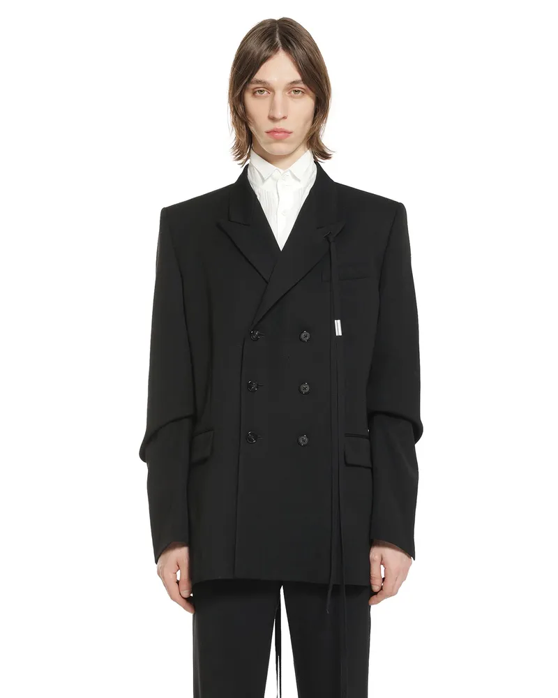 Ann Demeulemeester Waldus Double-Breasted Blazer Black