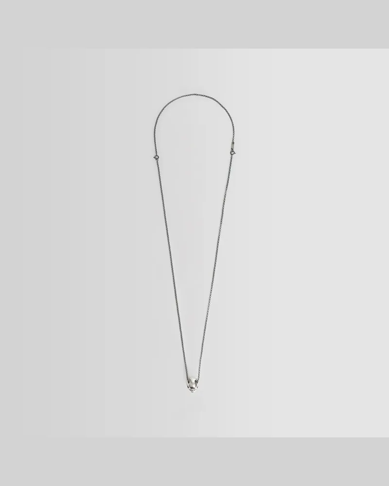 Ugo Cacciatori Percy Skull Necklace With Rubies Silver