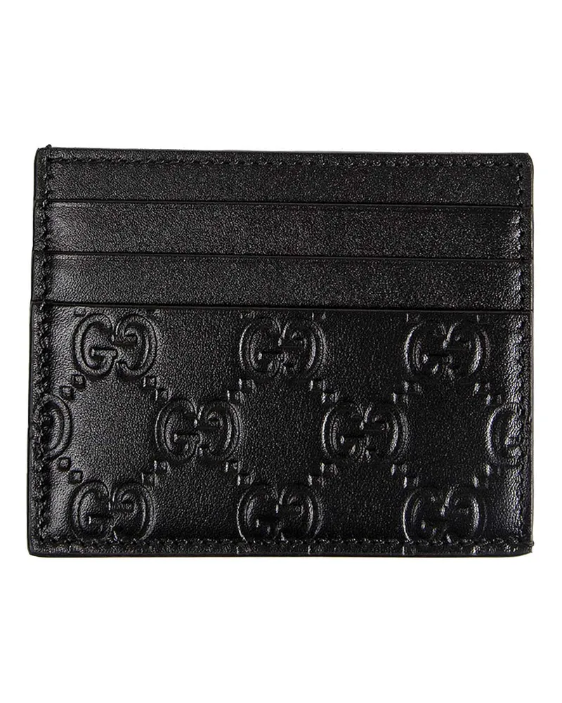 Gucci Embossed GG Leather Card Holder Black
