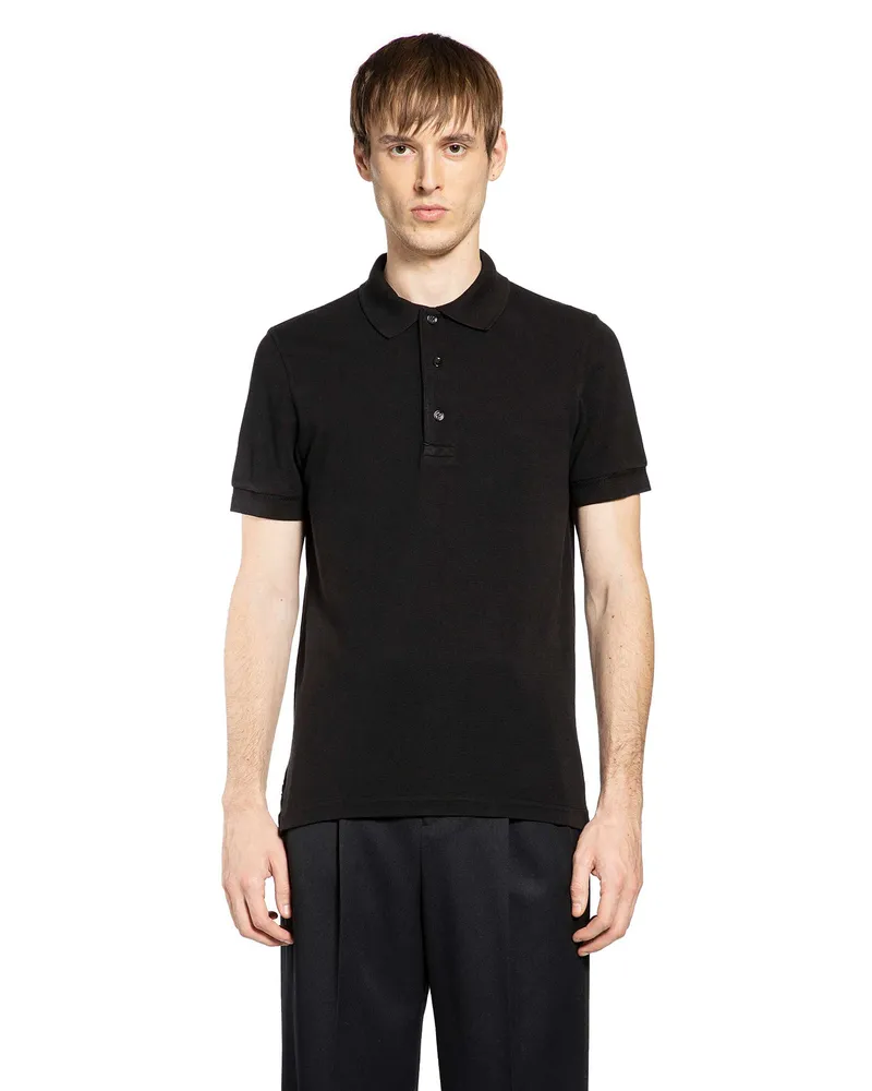 Tom Ford Cut and Sewn Shirt Sleeve Polo Shirt Black