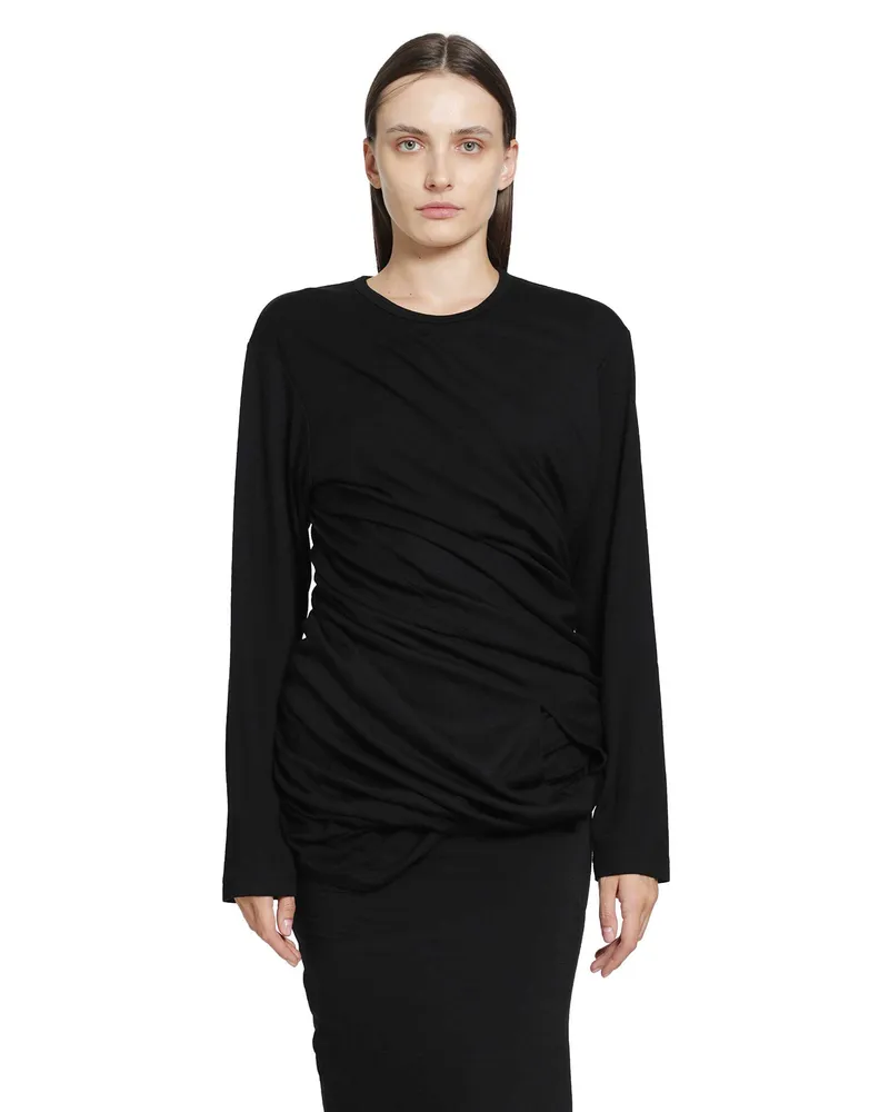Junya Watanabe Long Sleeve Draped T-shirt Black