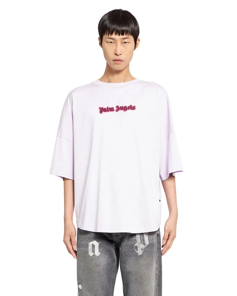 Palm Angels T-shirt con logo al neon Purple