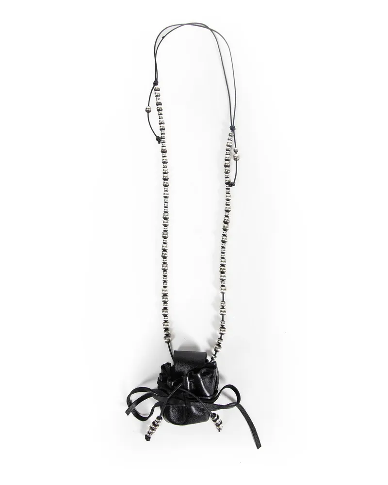 Ann Demeulemeester ANT FINE SILVER + OILY CALF SKIN + COTTON Black