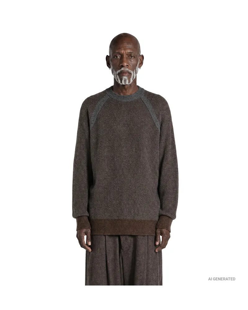 Ziggy Chen Oversized Raglan Sweater Brown
