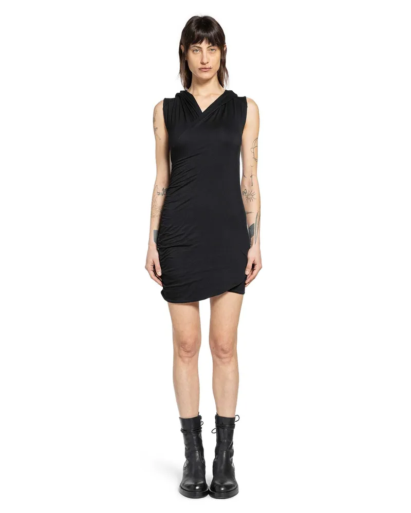THOM KROM Hooded Matmix Dress Black