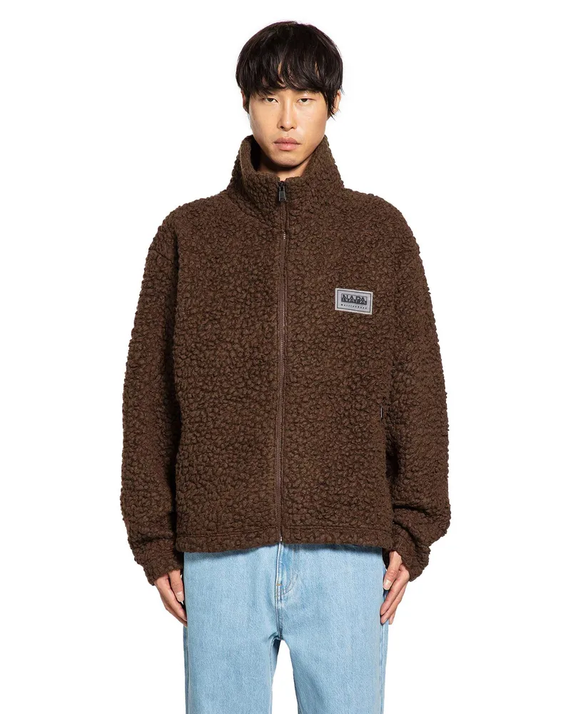 Napapijri Martine Rose T-Emin Wool Fleece Jacket Brown