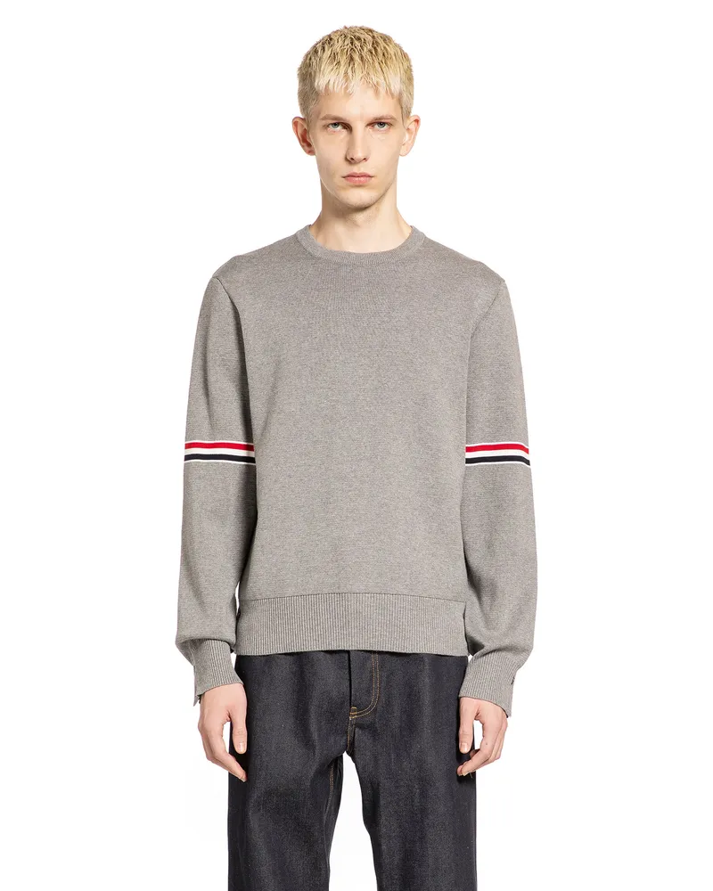 Thom Browne Milano Stitch RWB Sweater Grey