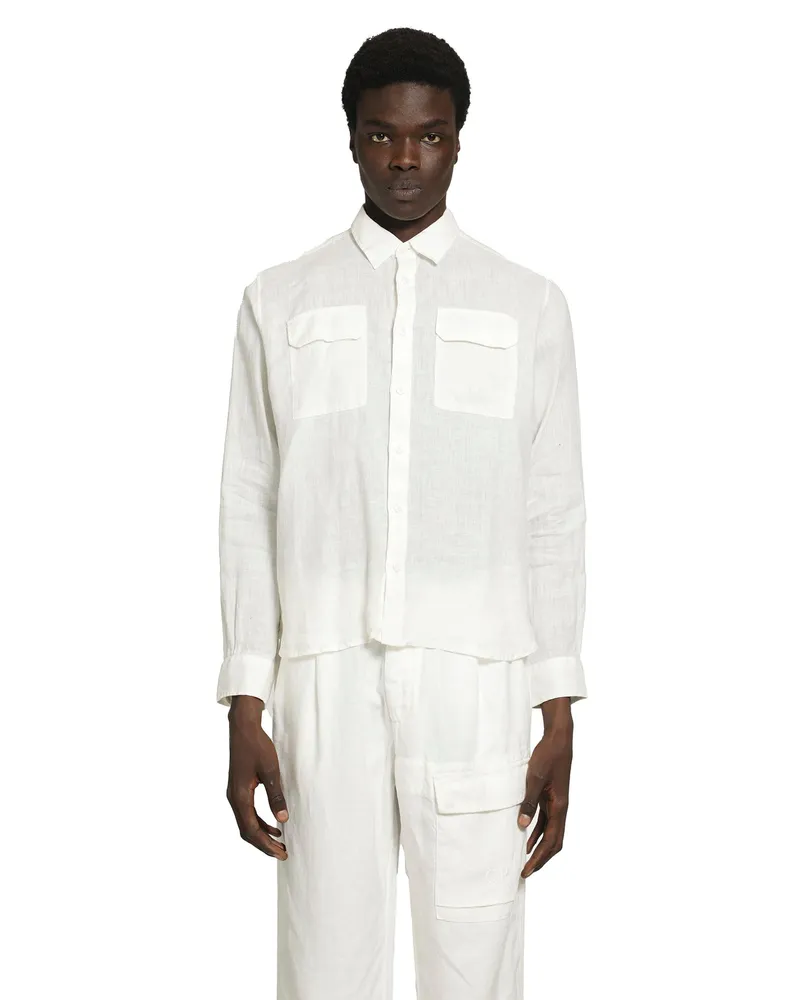 C.P. Company Lightweight Linen Lens Shirt White