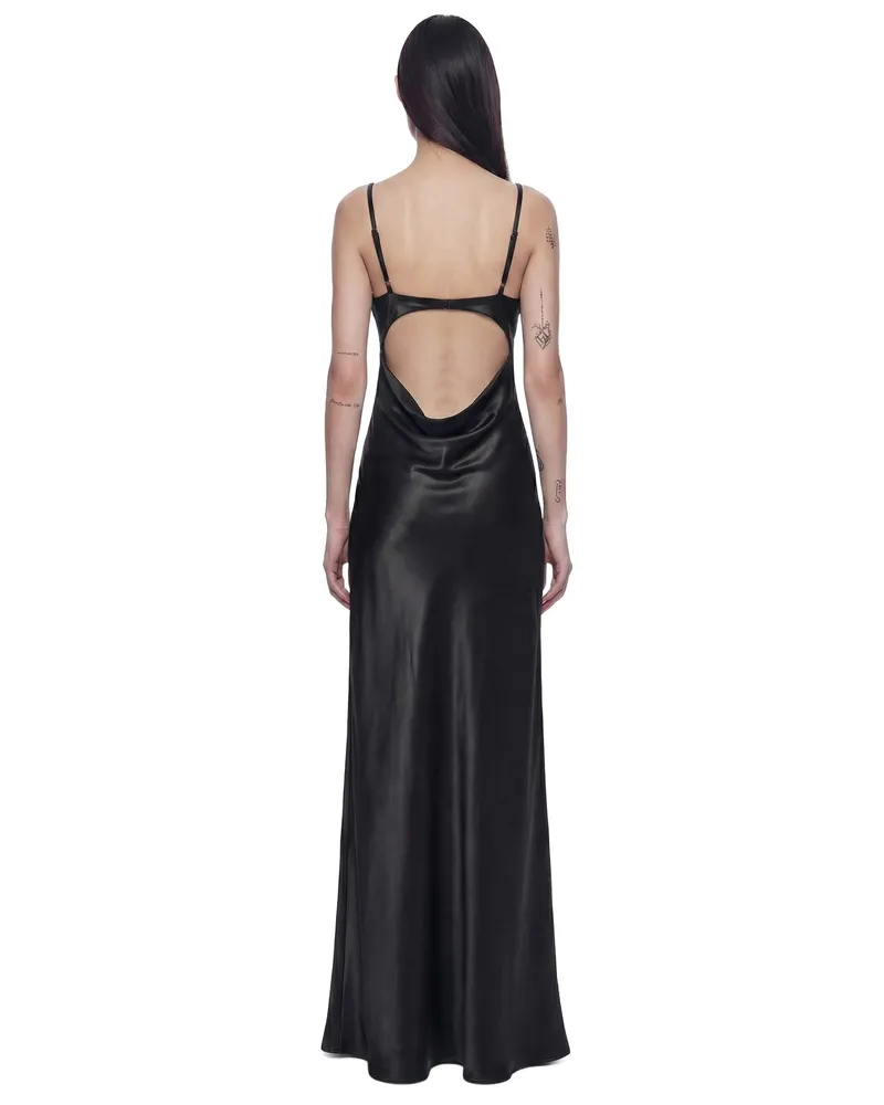 Courrèges Lingerie Glossy Long Dress Black