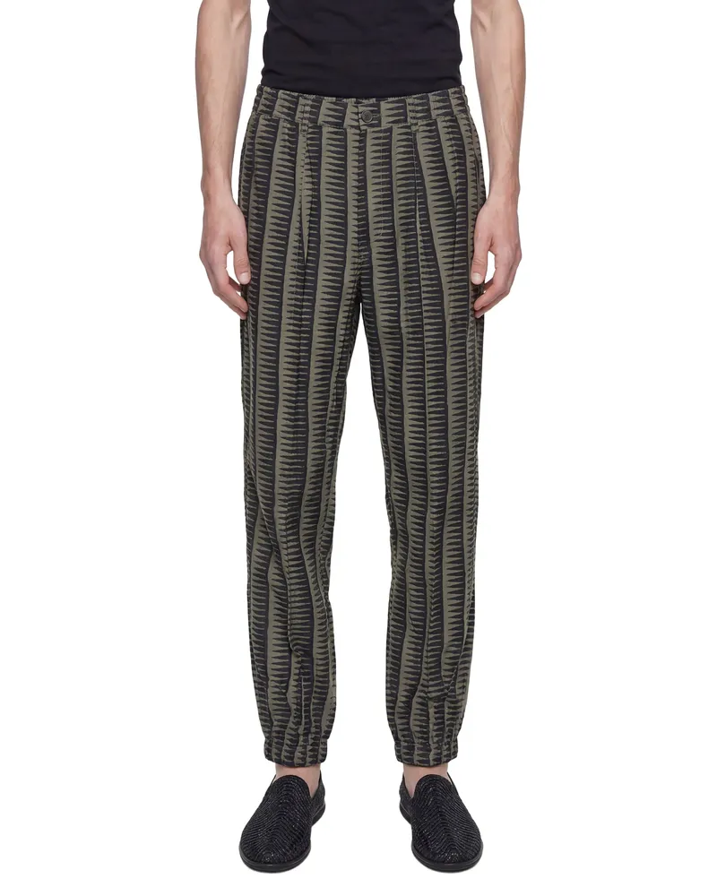 Emporio Armani All-Over Print Lyocell-Blend Trousers Blue