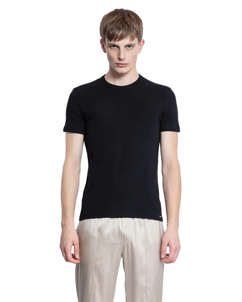Tom Ford Stretch Cotton Jersey T-Shirt Black