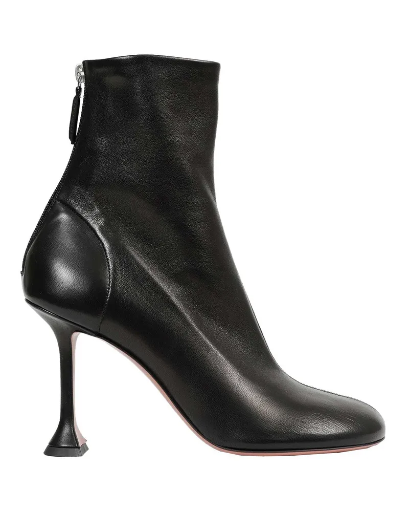 Amina Muaddi Iris 95 Nappa Ankle Boots Black