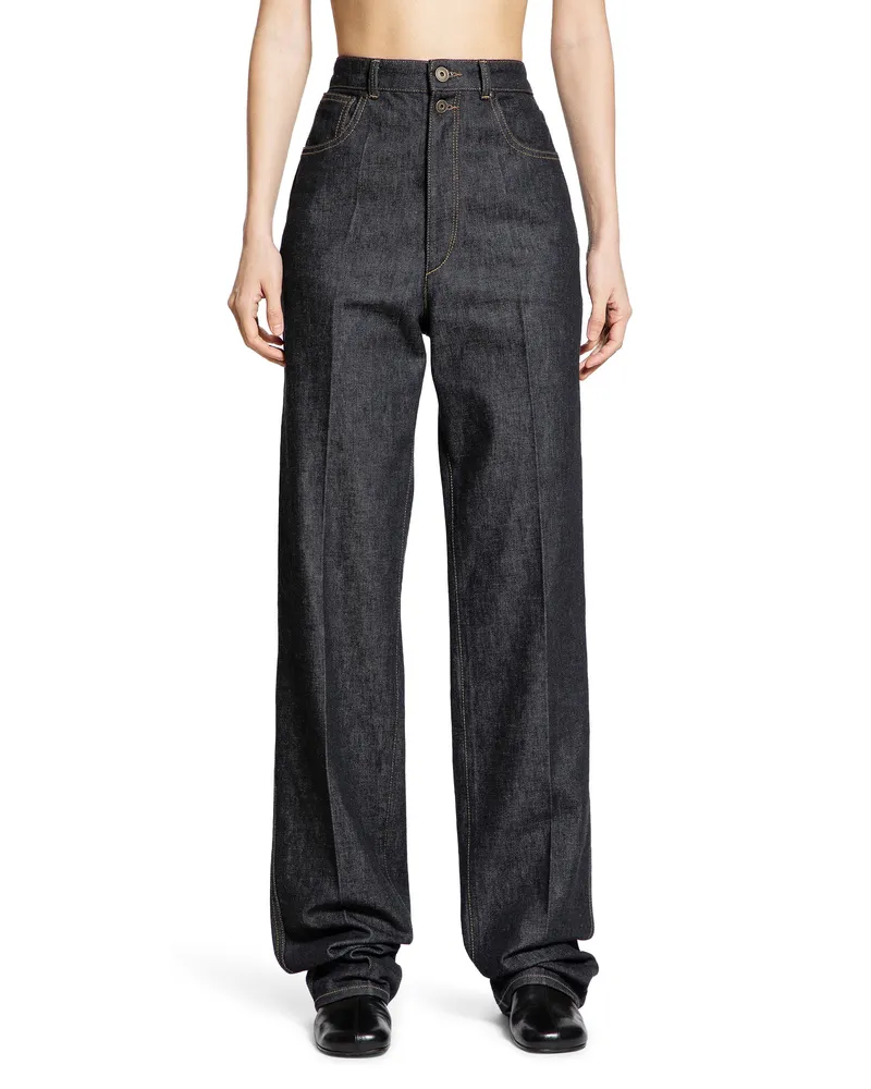 Christophe Lemaire High Waisted Straight Jeans Grey