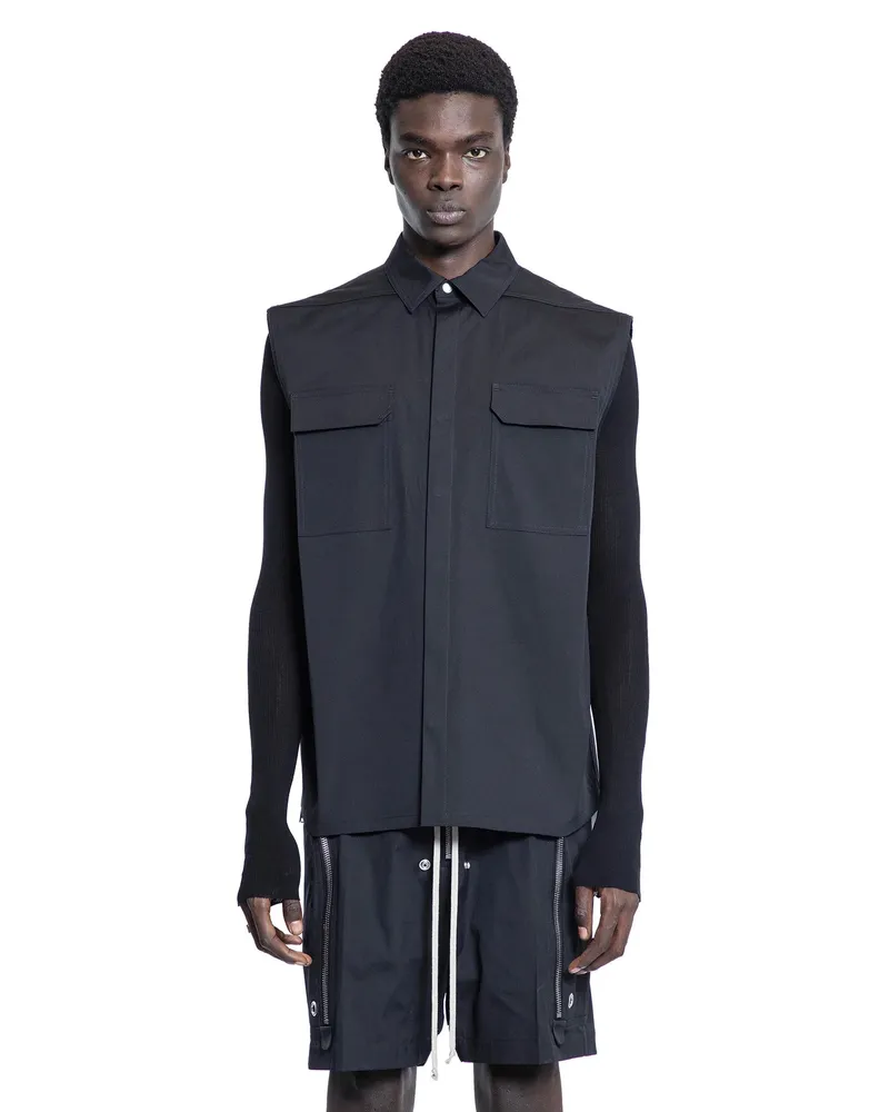 Rick Owens Hollywood Sleeveless Jumbo Shirt Black