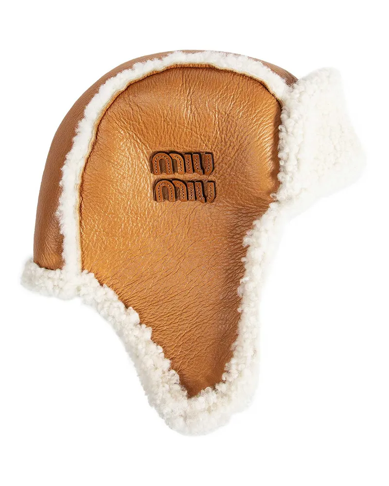 Miu Miu Shearling Hat Brown