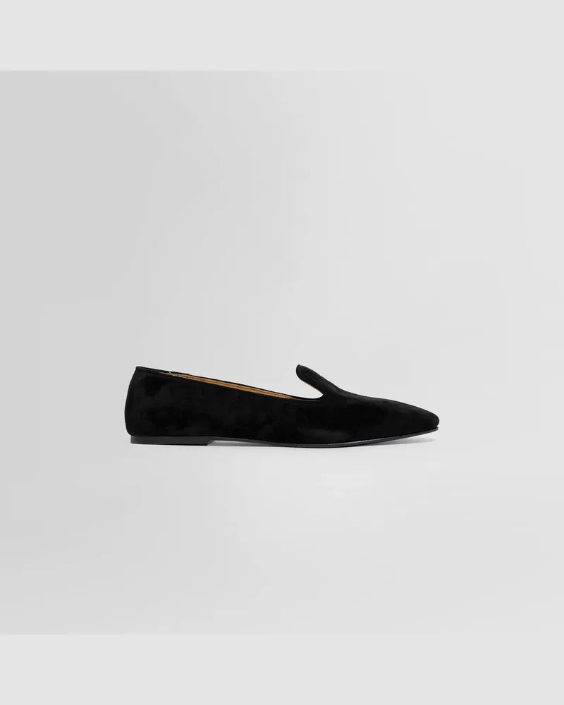 The Row Brent Loafers In Suede Black