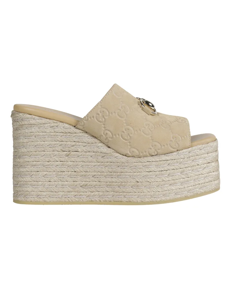 Gucci GG Suede Espadrilles Beige