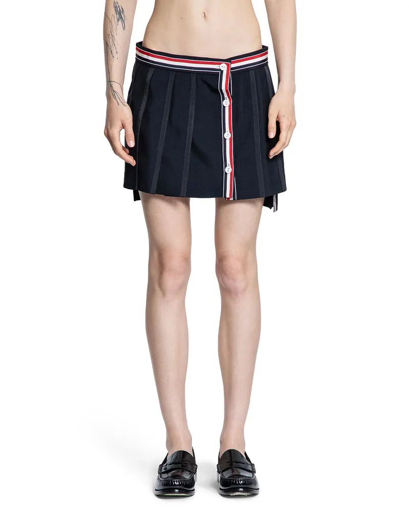 Thom Browne School Uniform Plain Weave Mini Skirt Blue
