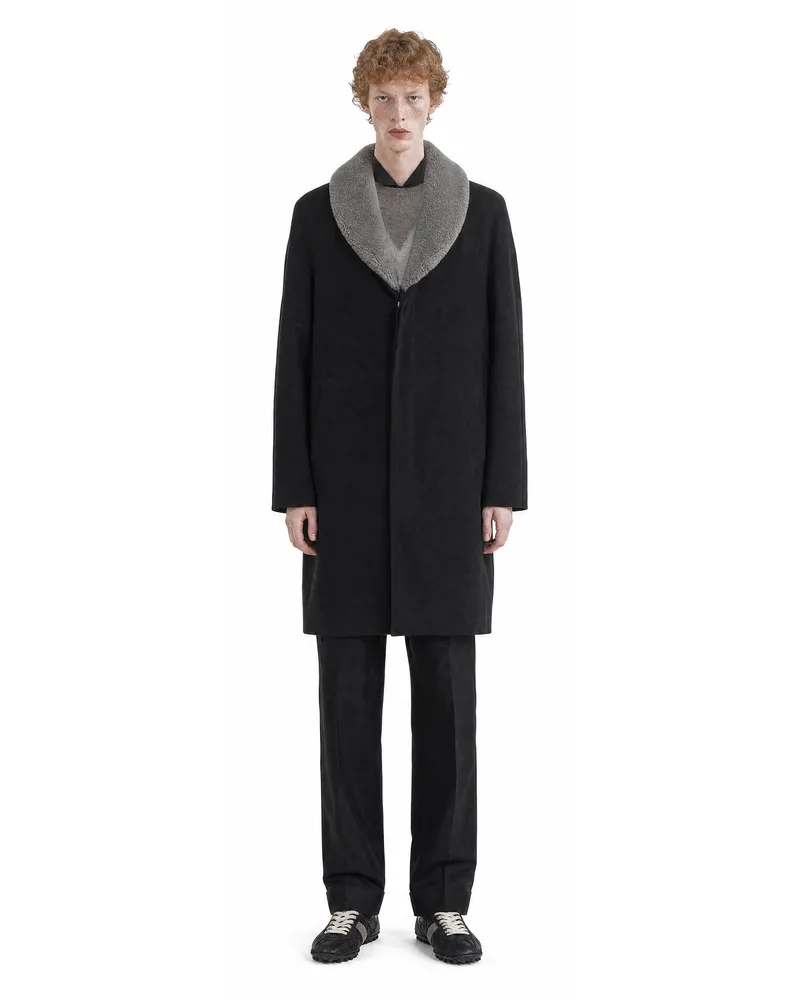 Maison Margiela Shearling Collar Coat Black