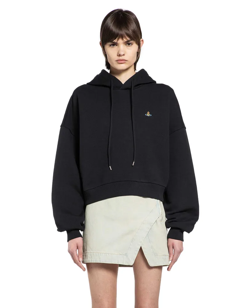 Vivienne Westwood Cropped Box Hoodie Black