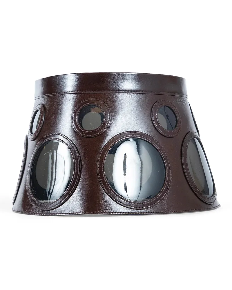 Prada Leather Visor Brown