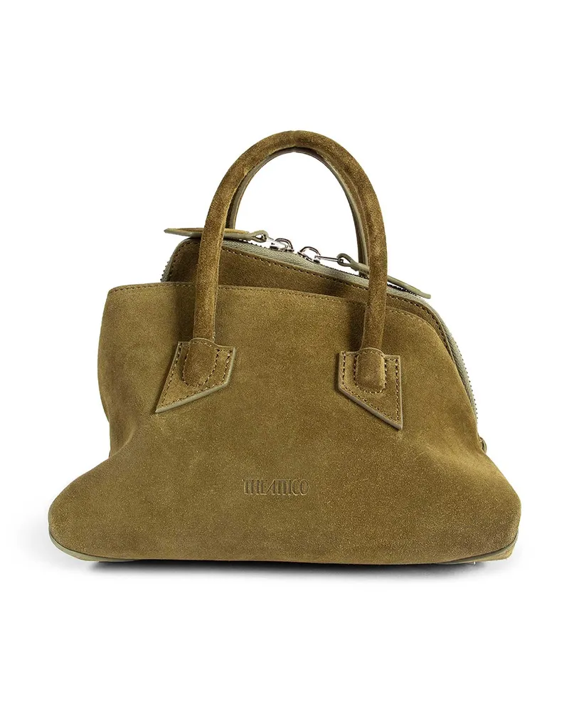 ATTICO La Passeggiata Mini Suede Top Handle Bag Green