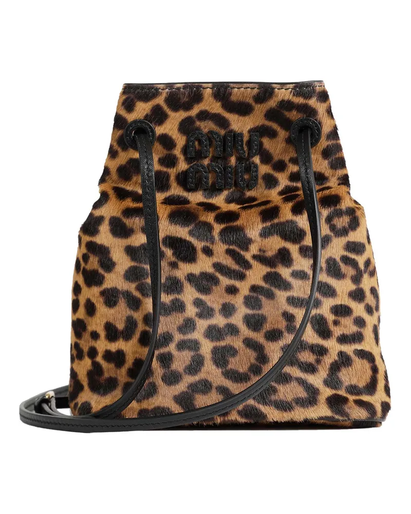 Miu Miu Calf Hair Pouch Brown