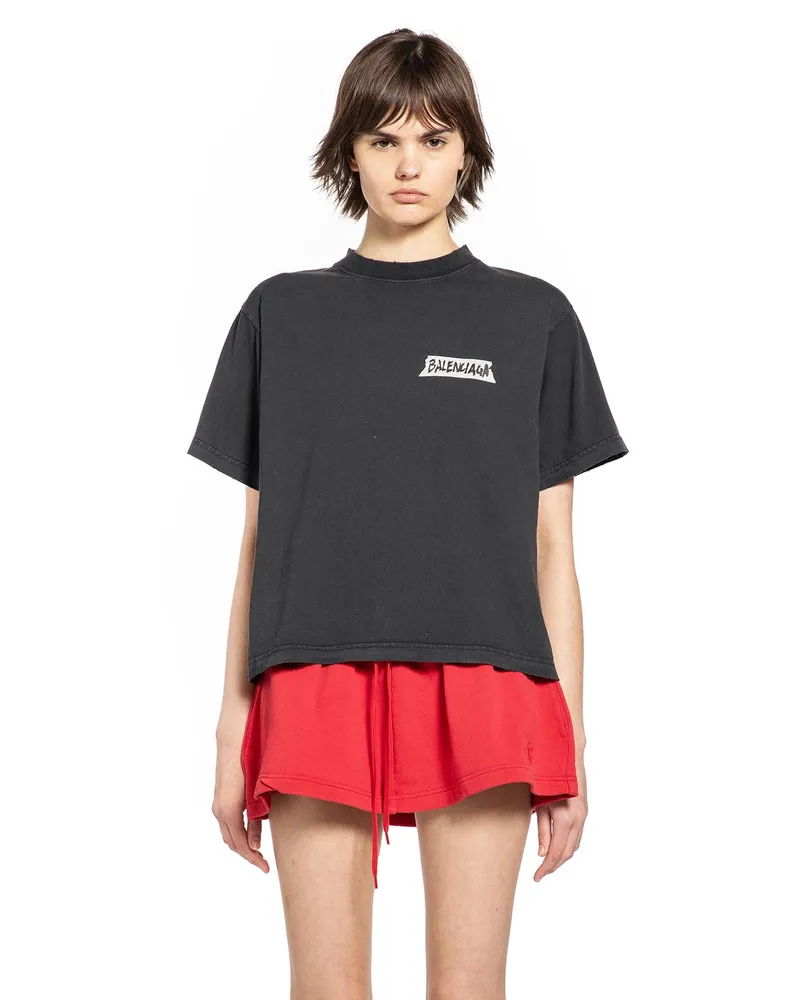Balenciaga Masking Tape T-Shirt Medium Fit Black